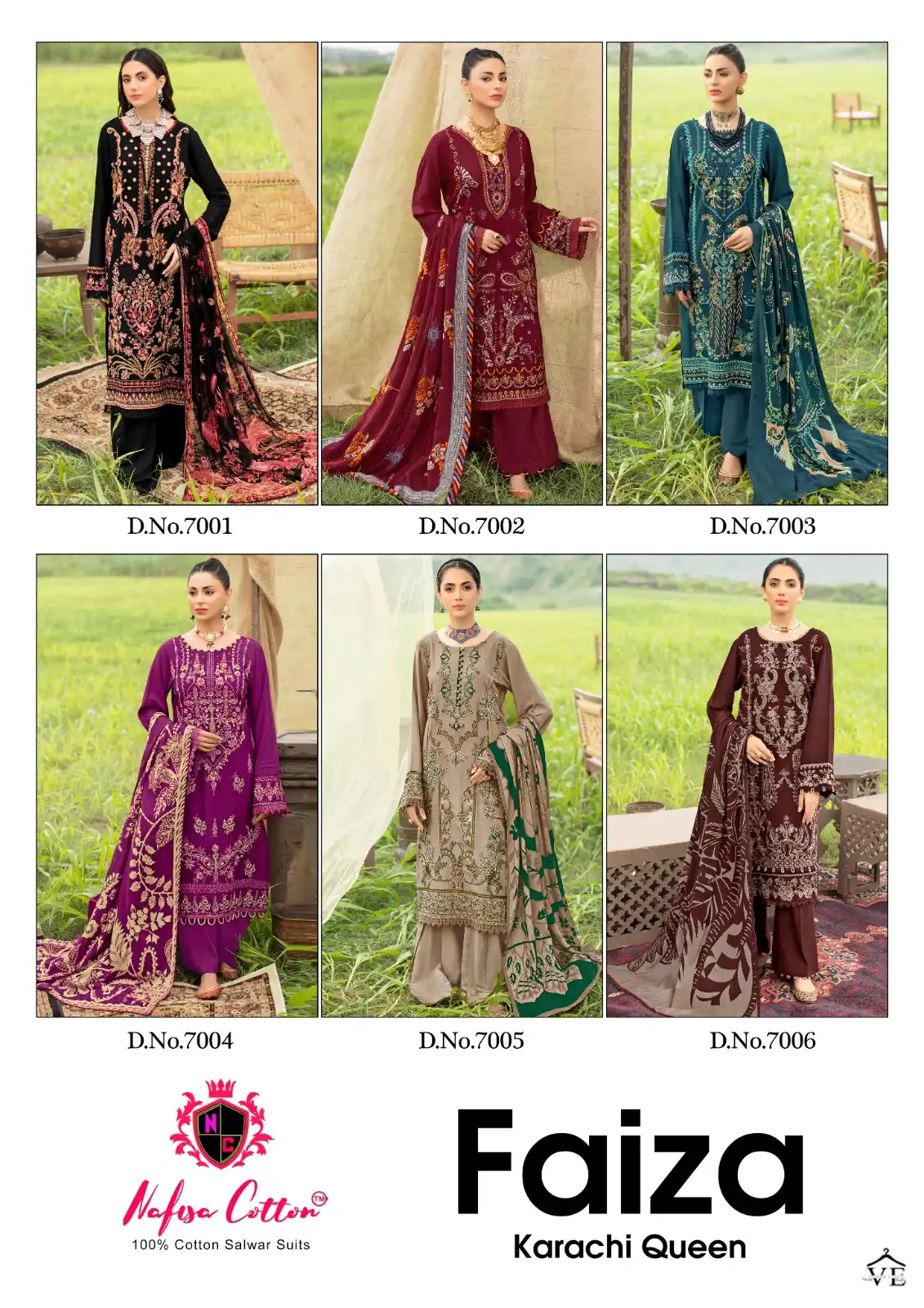 Nafisha Faiza Karachi Queen Vol 7 Cotton Wholesale Pakistani Suit Catalog — Wholesale Salwar Suits, MPA wholesale from Surat — view 13