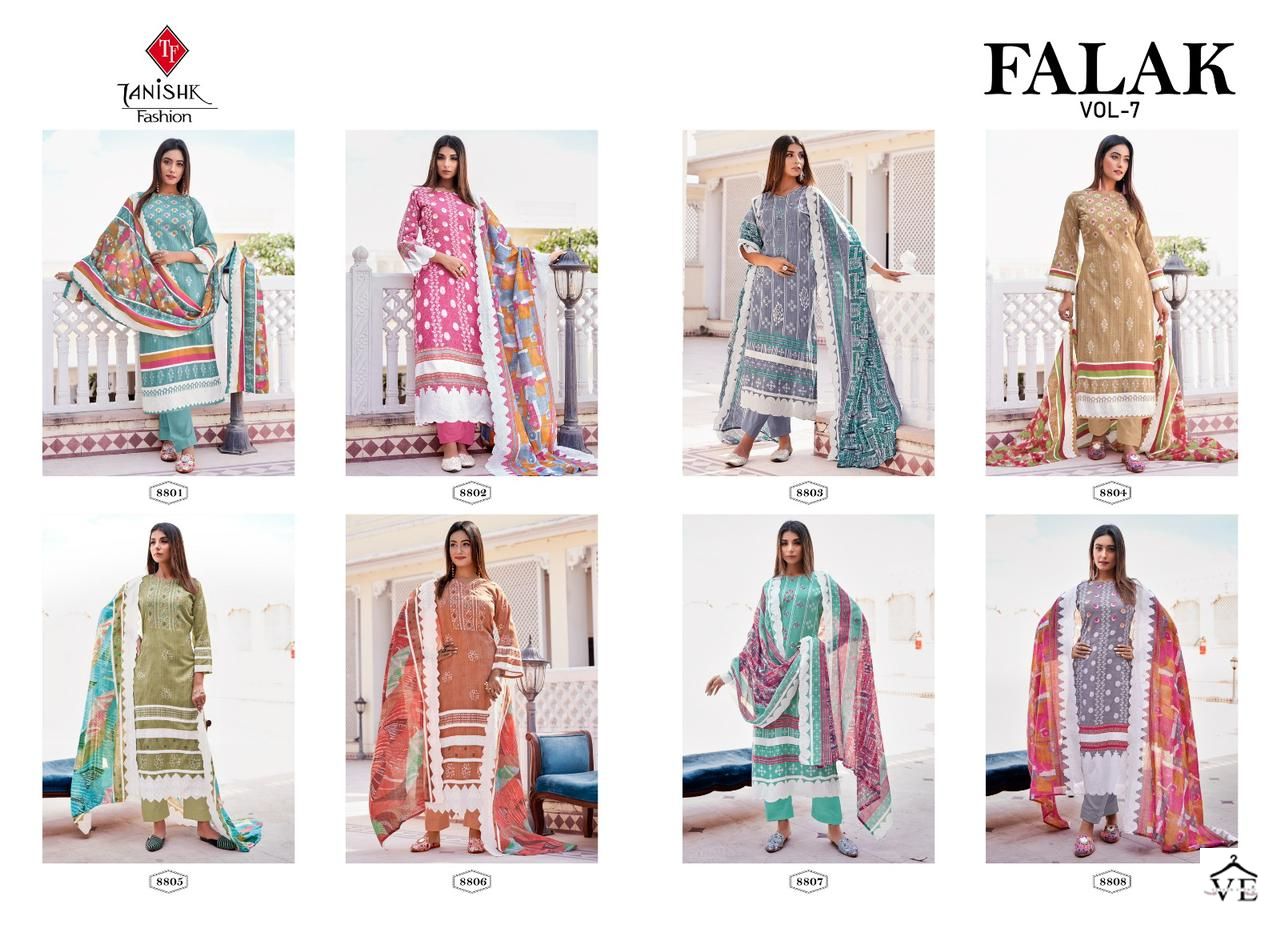Tanishk Fashion Falak Vol 7 Pure Cotton Print Wholesale Pakistani Salwar Suit Catalog — Wholesale Salwar Suits, MPA wholesale from Surat — view 9