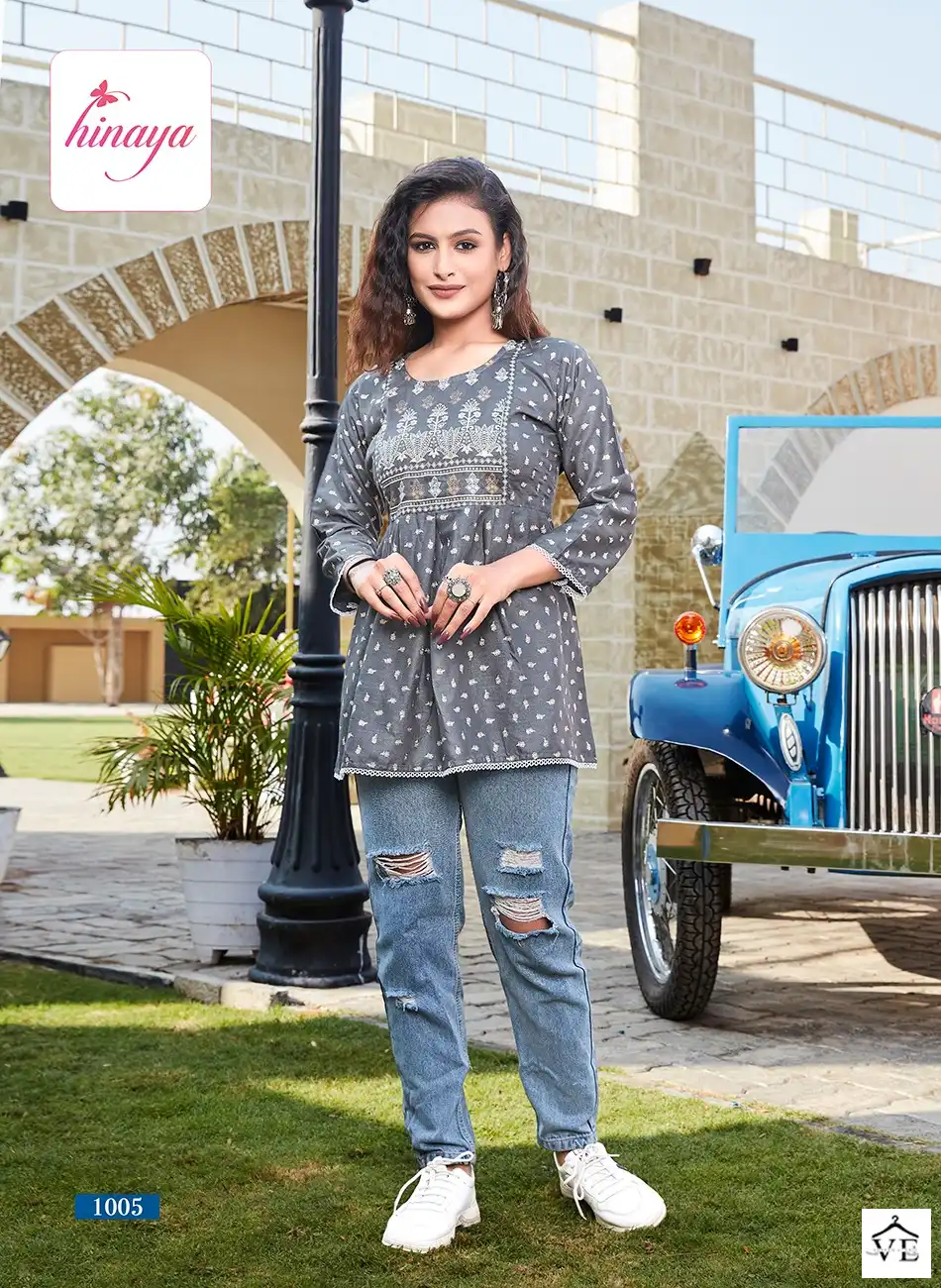 Hinaya Fashion 4 You Vol 1 Rayon Wholesale Kurti Catalog — Wholesale Kurtis, MPA wholesale from Surat - Gallery Image 6