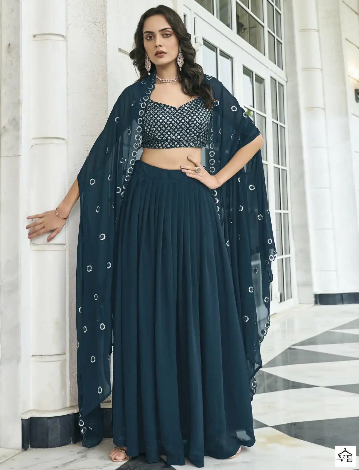 Shreematee Firoza Pure Foux Georgette Wholesale Lehenga Catalog — Wholesale Lehenga, MPA wholesale from Surat — view 1