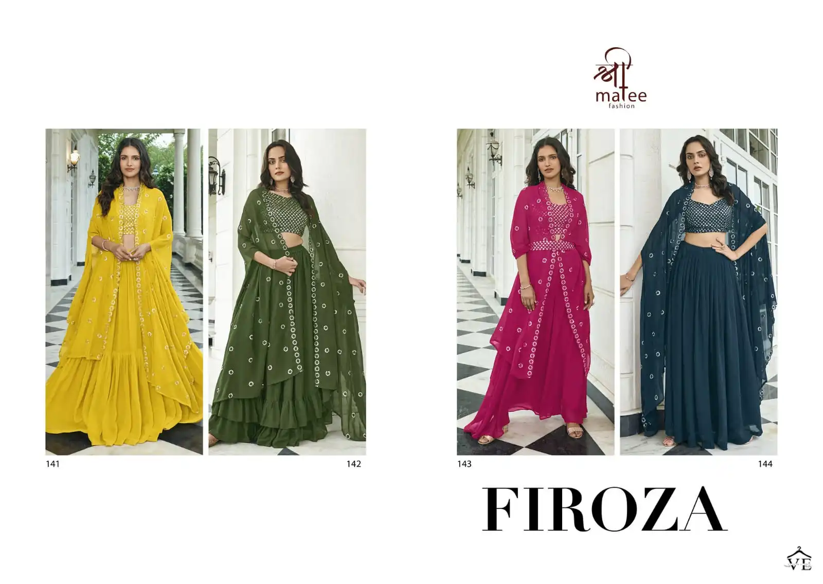 Shreematee Firoza Pure Foux Georgette Wholesale Lehenga Catalog — Wholesale Lehenga, MPA wholesale from Surat — view 5
