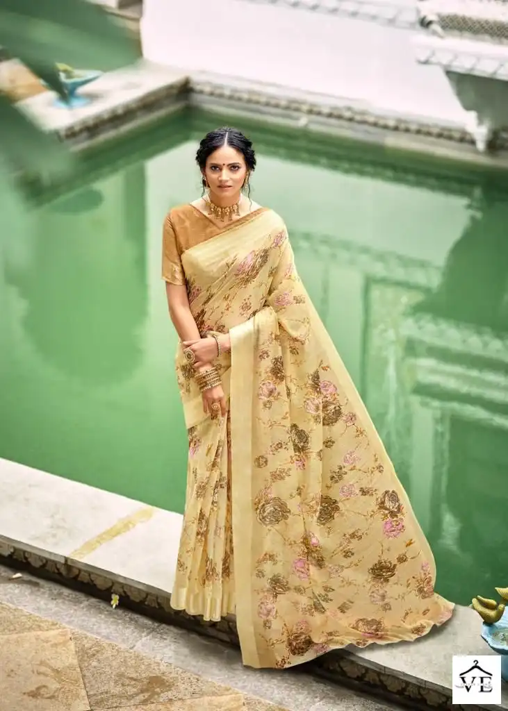 Kashvi Creation Flora Satin Wholesale Sarees Catalog — Wholesale Sarees, Kashvi Creation wholesale from Surat - Gallery Image 2