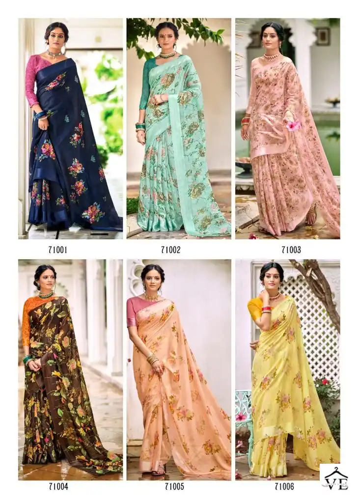 Kashvi Creation Flora Satin Wholesale Sarees Catalog — Wholesale Sarees, Kashvi Creation wholesale from Surat — view 12