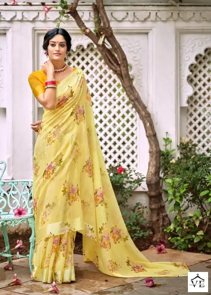 Kashvi Creation Flora Satin Wholesale Sarees Catalog — Wholesale Sarees, Kashvi Creation wholesale from Surat - Gallery Image 3