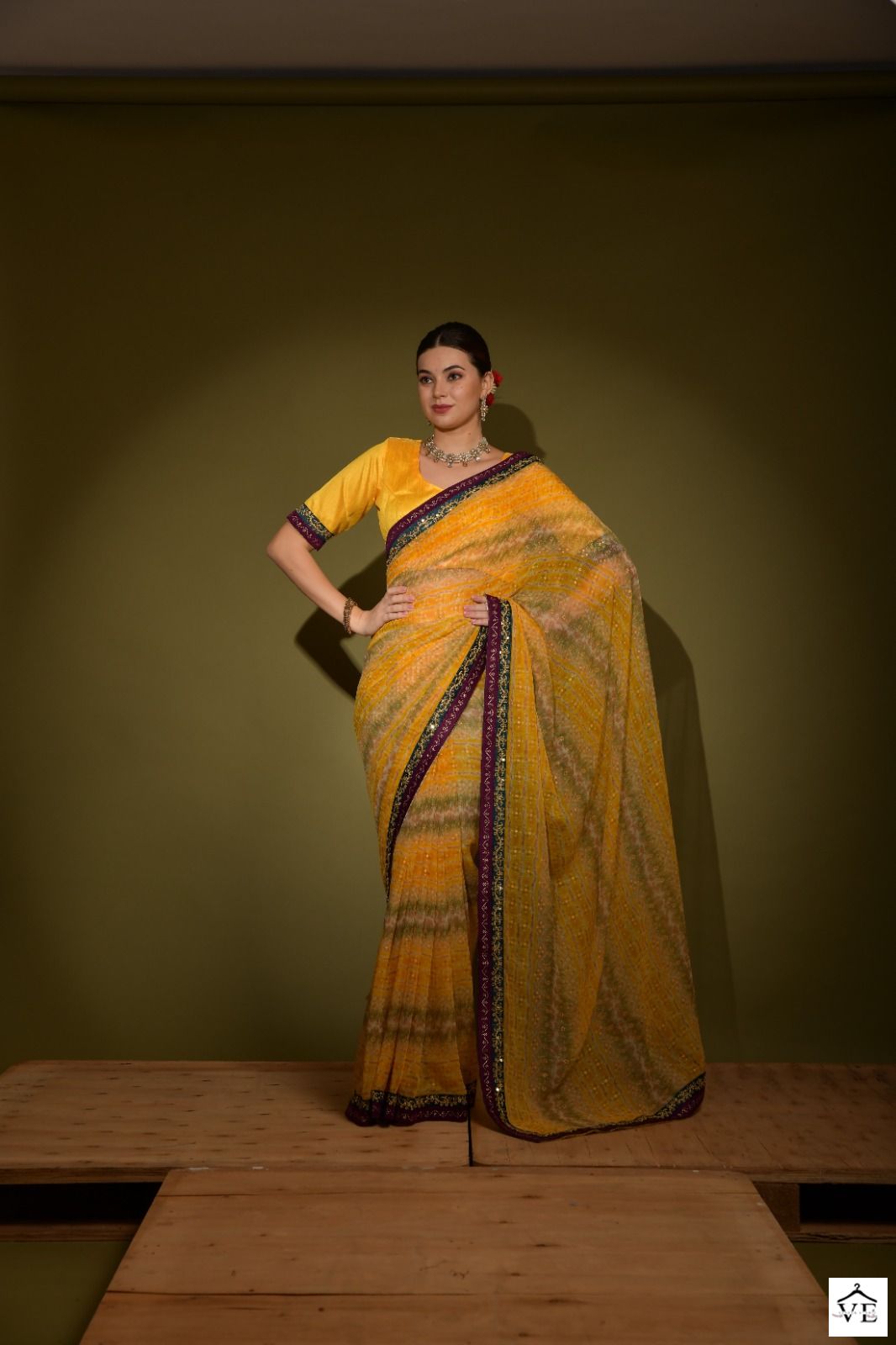 Vardan Ethnic Floral Vol 11 Chiffon Wholesale Sarees Catalog — Wholesale Sarees, MPA wholesale from Surat - Gallery Image 2