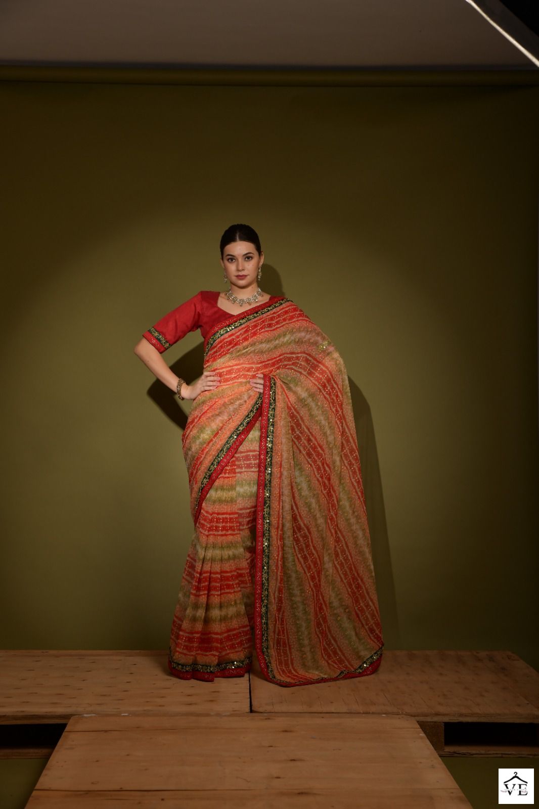 Vardan Ethnic Floral Vol 11 Chiffon Wholesale Sarees Catalog — Wholesale Sarees, MPA wholesale from Surat - Gallery Image 3
