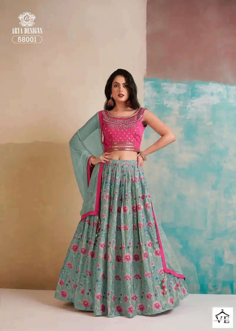 Arya Floral Vol-6 Chinon Wholesale Readymade Lehenga Catalog — Wholesale Lehenga, MPA wholesale from Surat - Gallery Image 4