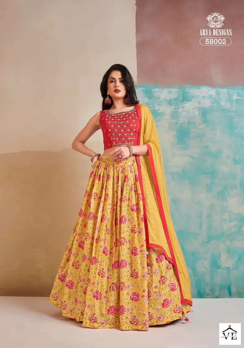 Arya Floral Vol-6 Chinon Wholesale Readymade Lehenga Catalog — Wholesale Lehenga, MPA wholesale from Surat - Gallery Image 2