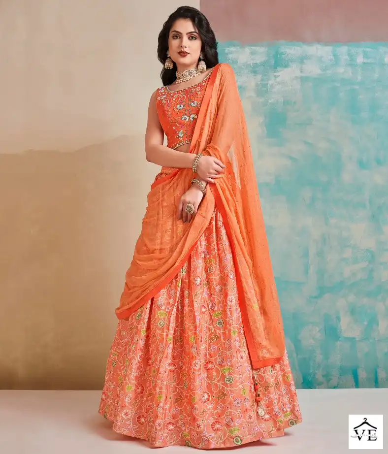 Arya Floral Vol-6 Chinon Wholesale Readymade Lehenga Catalog — Wholesale Lehenga, MPA wholesale from Surat — view 1