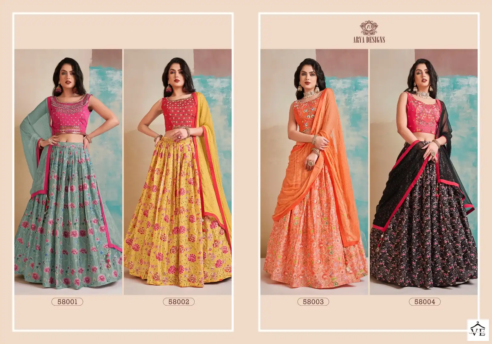 Arya Floral Vol-6 Chinon Wholesale Readymade Lehenga Catalog — Wholesale Lehenga, MPA wholesale from Surat — view 5