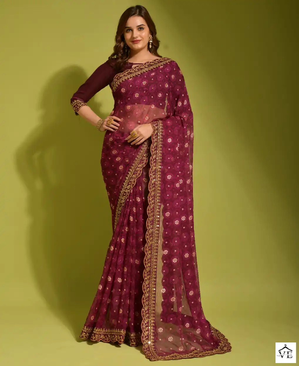 Vardan Ethnic Floral Vol 7 Georgette Chiffon Wholesale Sarees Catalog