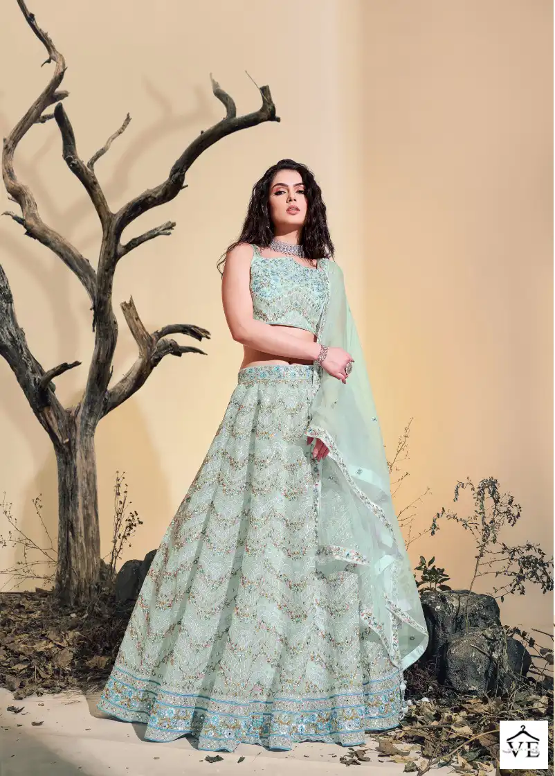 Arya Floral Vol-8 Soft Net Wholesale Lehenga Catalog — Wholesale Lehenga, MPA wholesale from Surat - Gallery Image 2