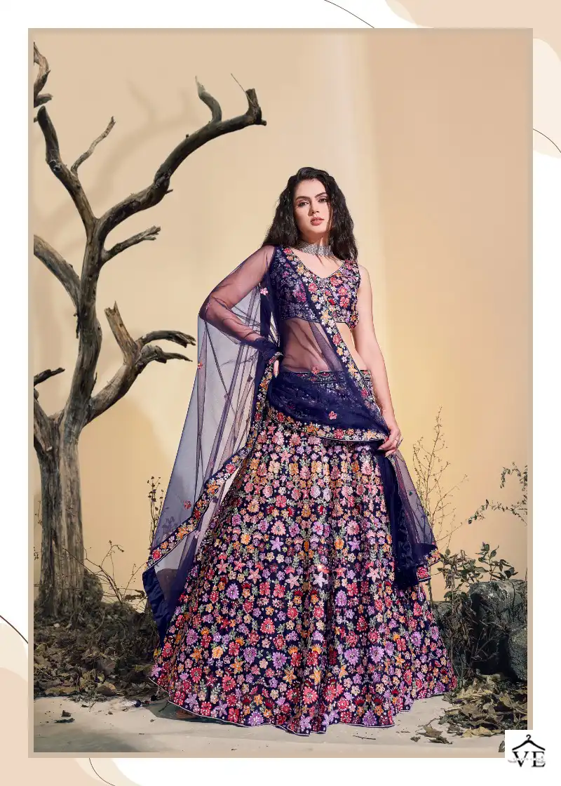 Arya Floral Vol-8 Soft Net Wholesale Lehenga Catalog — Wholesale Lehenga, MPA wholesale from Surat - Gallery Image 3