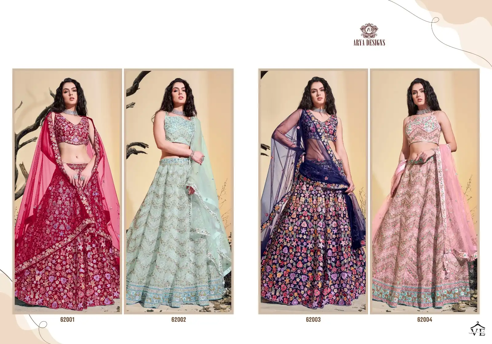 Arya Floral Vol-8 Soft Net Wholesale Lehenga Catalog — Wholesale Lehenga, MPA wholesale from Surat — view 5