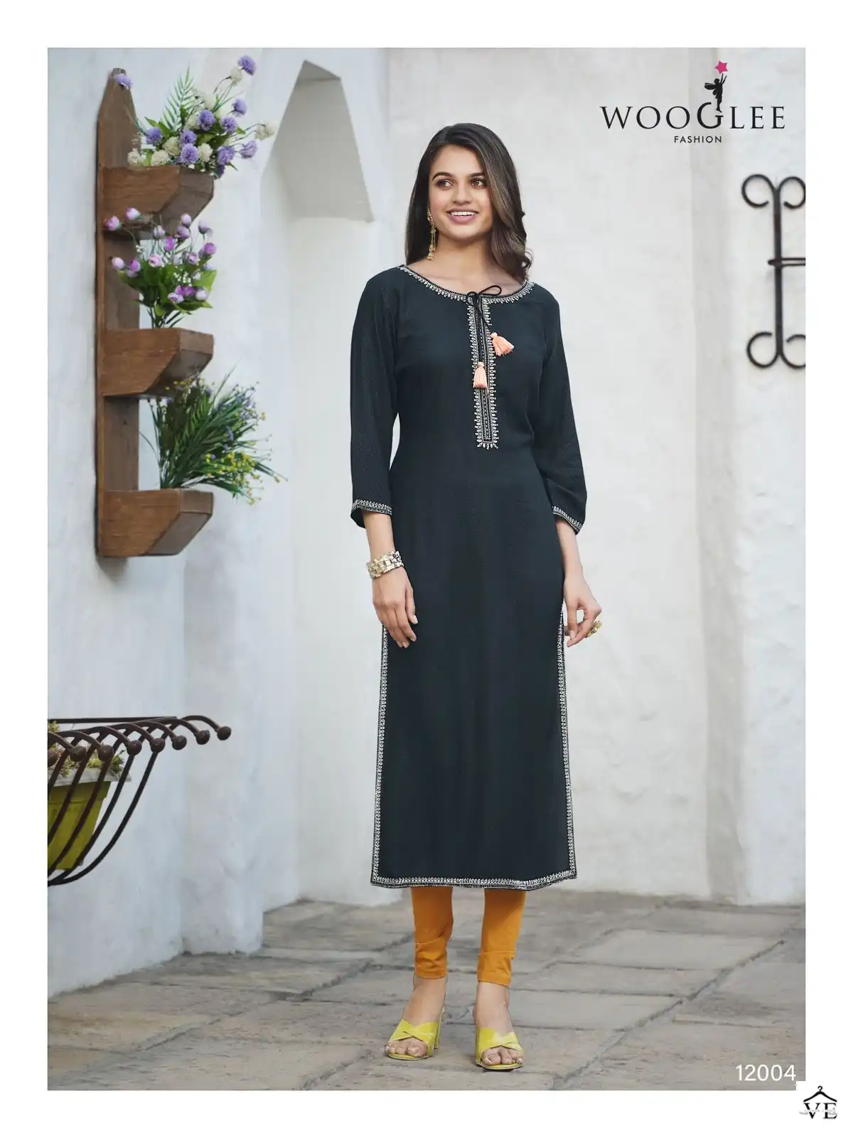 Wooglee Florance Rayon Buti Wholesale Kurti Catalog — Wholesale Kurtis, MPA wholesale from Surat - Gallery Image 3