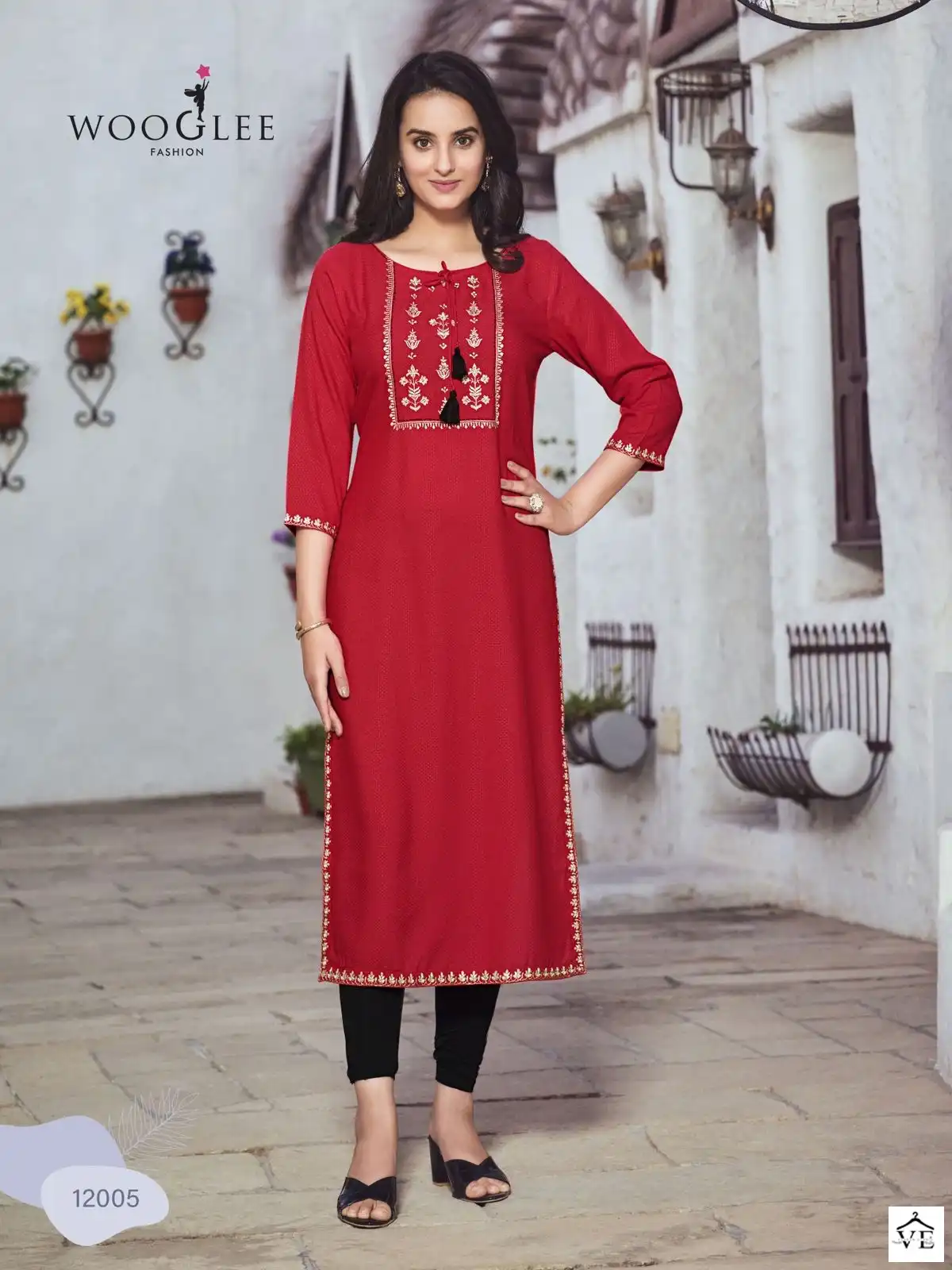 Wooglee Florance Rayon Buti Wholesale Kurti Catalog — Wholesale Kurtis, MPA wholesale from Surat - Gallery Image 6