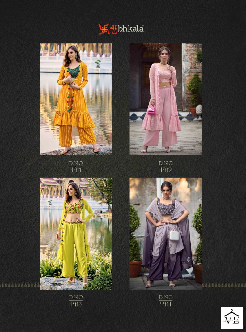 Shubhkala Flory Vol 35 Chinon Wholesale Designer Readymade Dress Material Catalog - Image 5