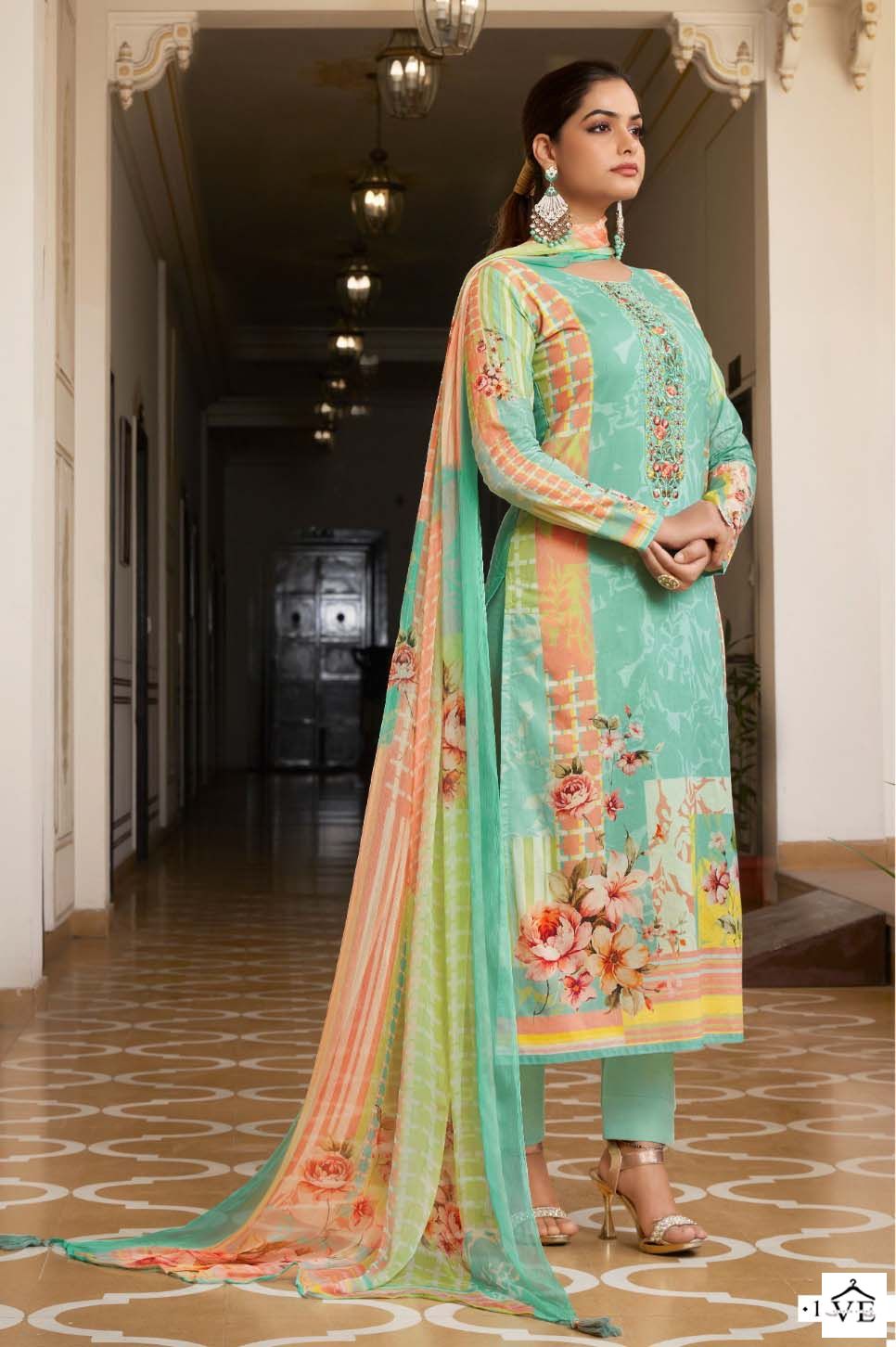 Rang Four Pis Poster Pure Swiss Lawn Wholesale Salwar Suit Catalog — Wholesale Salwar Suits, MPA wholesale from Surat - Gallery Image 2