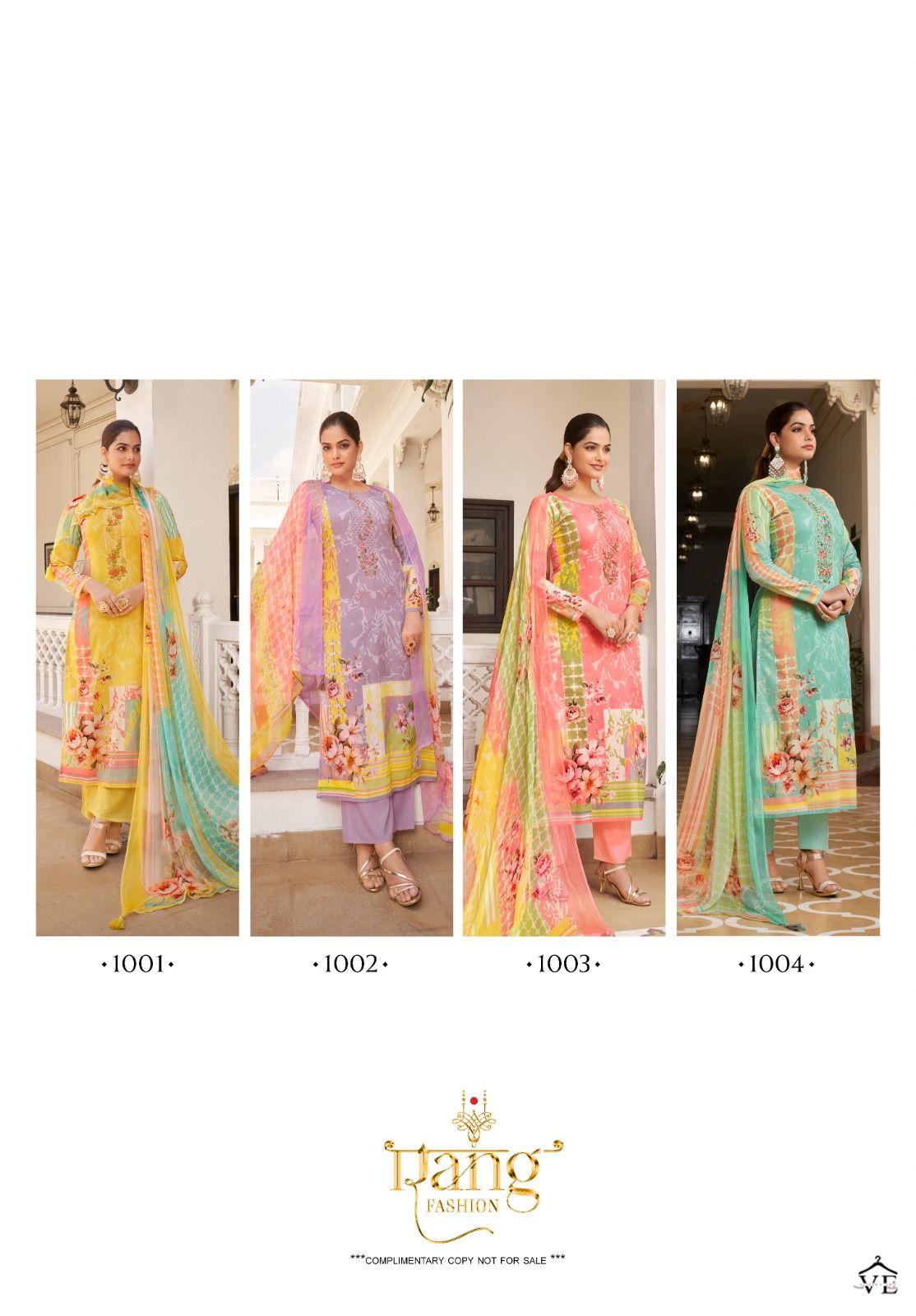 Rang Four Pis Poster Pure Swiss Lawn Wholesale Salwar Suit Catalog — Wholesale Salwar Suits, MPA wholesale from Surat — view 5