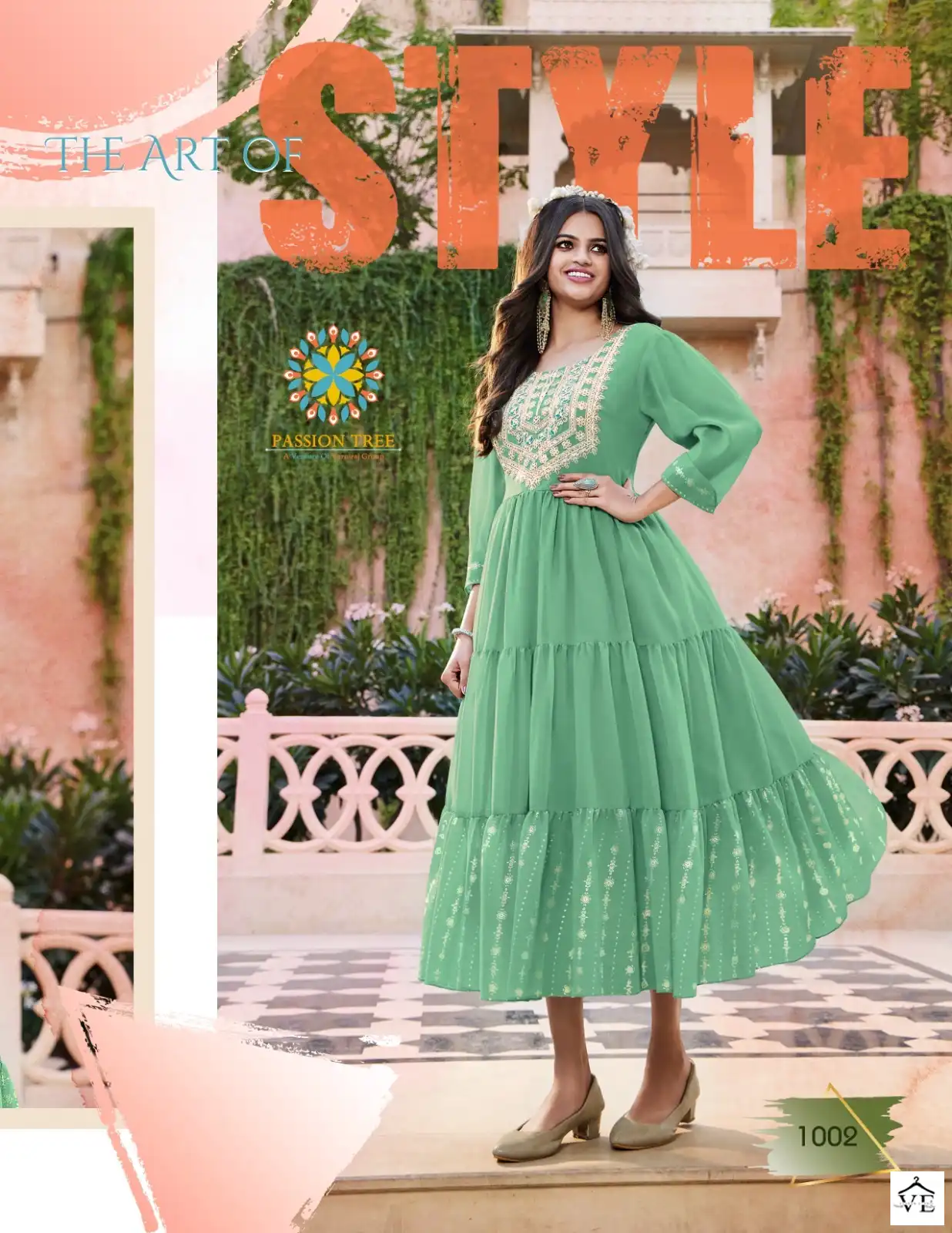 Vardan Ethnic Flair Glory Vol 1 Georgette Wholesale Long Kurti Catalog — Wholesale Kurtis, MPA wholesale from Surat — view 2