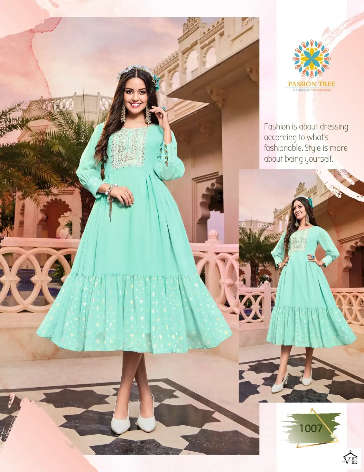 Vardan Ethnic Flair Glory Vol 1 Georgette Wholesale Long Kurti Catalog — Wholesale Kurtis, MPA wholesale from Surat — view 6