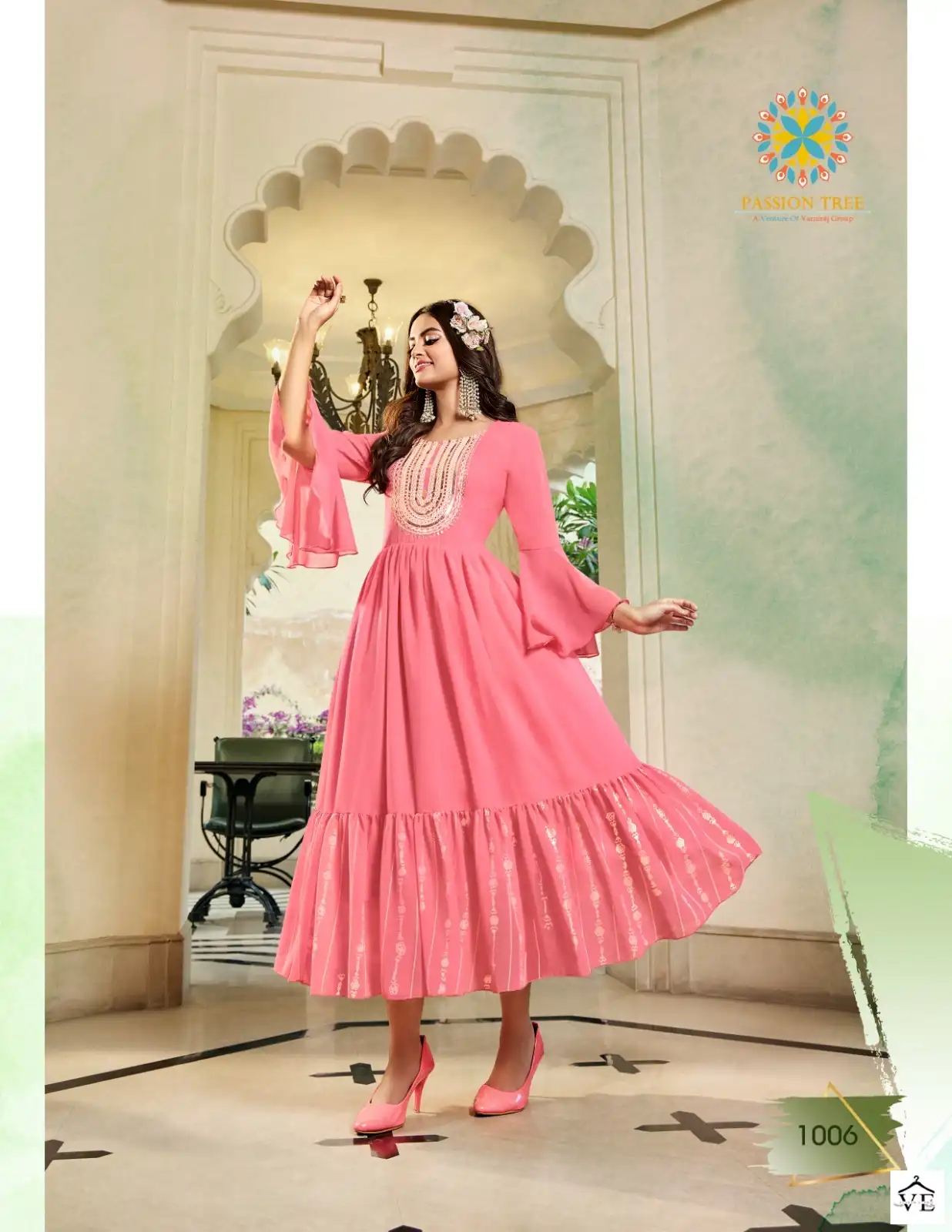 Vardan Ethnic Flair Glory Vol 1 Georgette Wholesale Long Kurti Catalog — Wholesale Kurtis, MPA wholesale from Surat — view 7