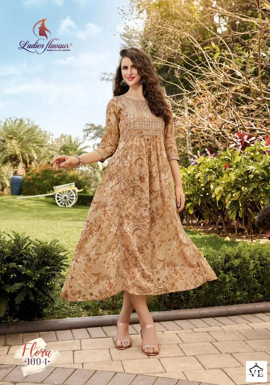 Ladies Flavour Flora Pure Mal Mal Cotton Wholesale One Piece Catalog — Wholesale Kurtis, MPA wholesale from Surat — view 3