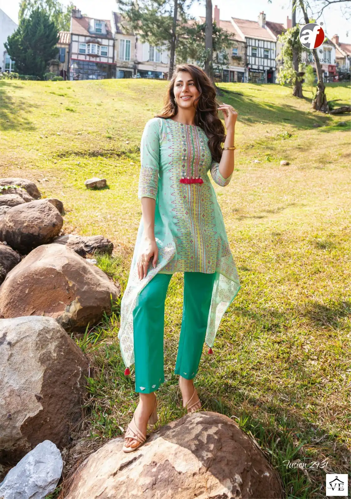 Anju Fabric Fusion Vol 2 Mul Cotton Wholesale Kurti With Pant Catalog — Wholesale Kurtis, MPA wholesale from Surat - Gallery Image 3