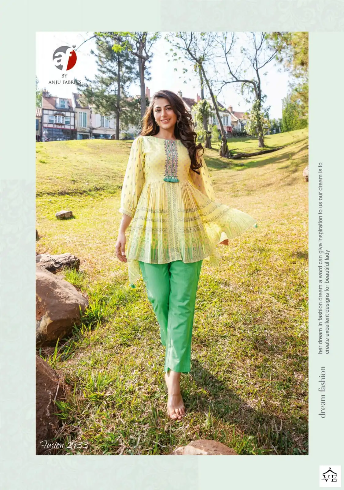 Anju Fabric Fusion Vol 2 Mul Cotton Wholesale Kurti With Pant Catalog — Wholesale Kurtis, MPA wholesale from Surat - Gallery Image 4