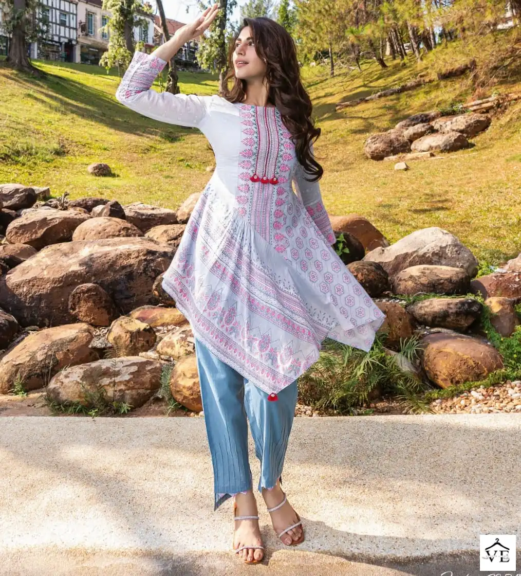 Anju Fabric Fusion Vol 2 Mul Cotton Wholesale Kurti With Pant Catalog — Wholesale Kurtis, MPA wholesale from Surat — view 1