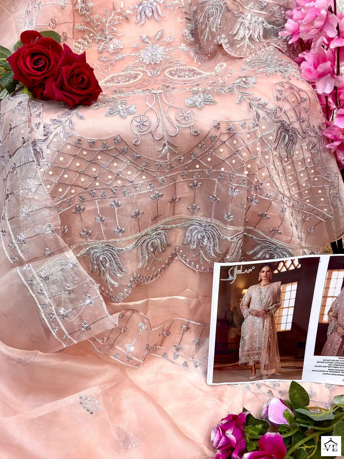 Elaf G-171 Organza Wholesale Pakistani Salwar Suit — Wholesale Salwar Suits, MPA wholesale from Surat - Gallery Image 3