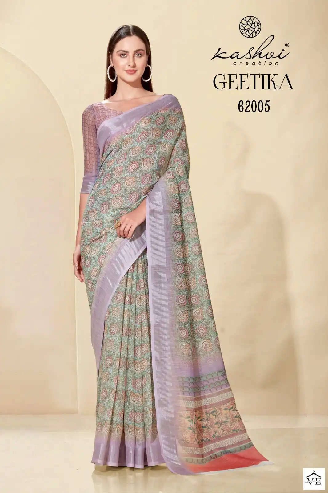 Kashvi Creation Geetika Linen Cotton Wholesale Sarees Catalog — Wholesale Sarees, Kashvi Creation wholesale from Surat - Gallery Image 2