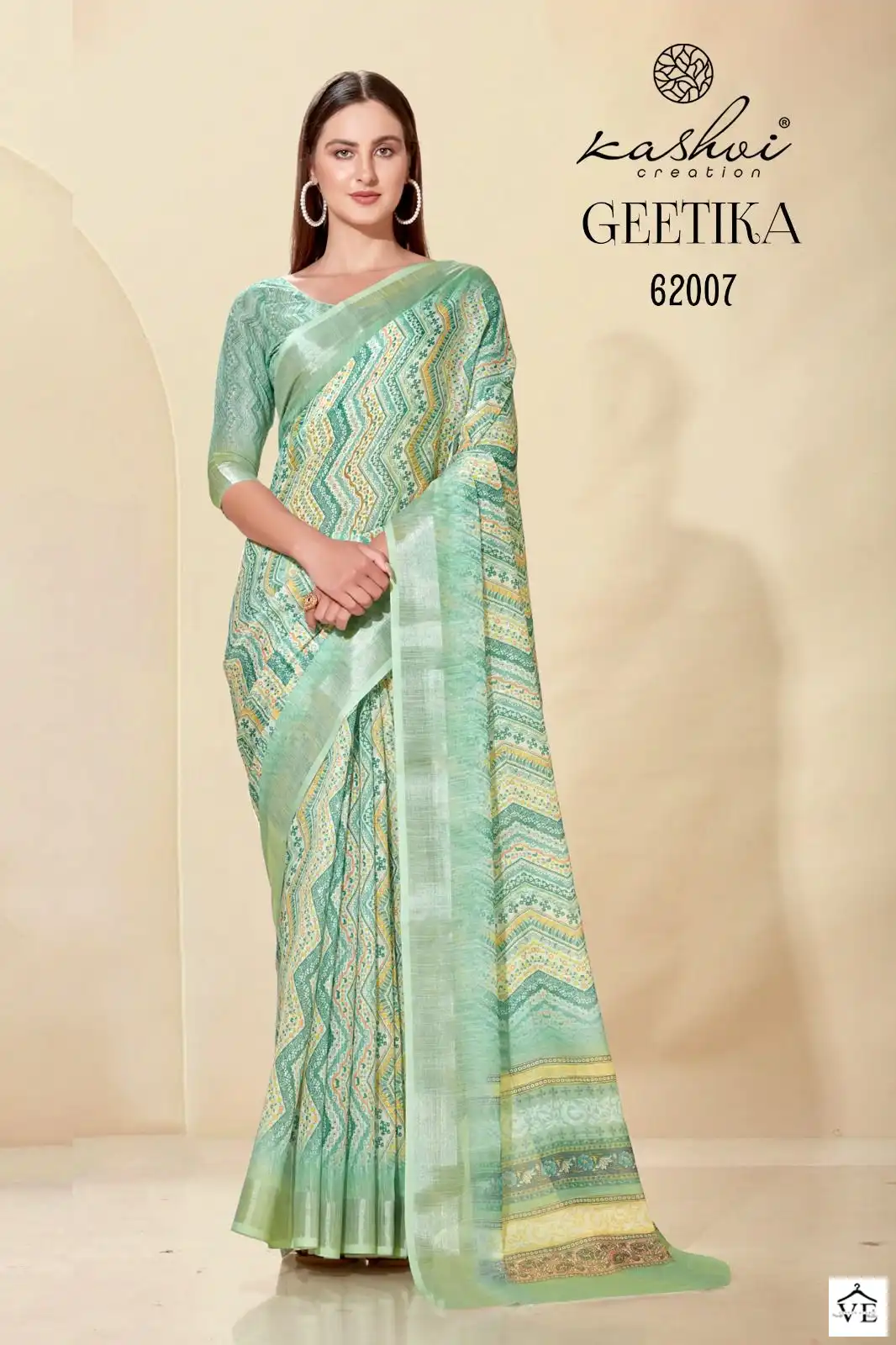 Kashvi Creation Geetika Linen Cotton Wholesale Sarees Catalog — Wholesale Sarees, Kashvi Creation wholesale from Surat - Gallery Image 9