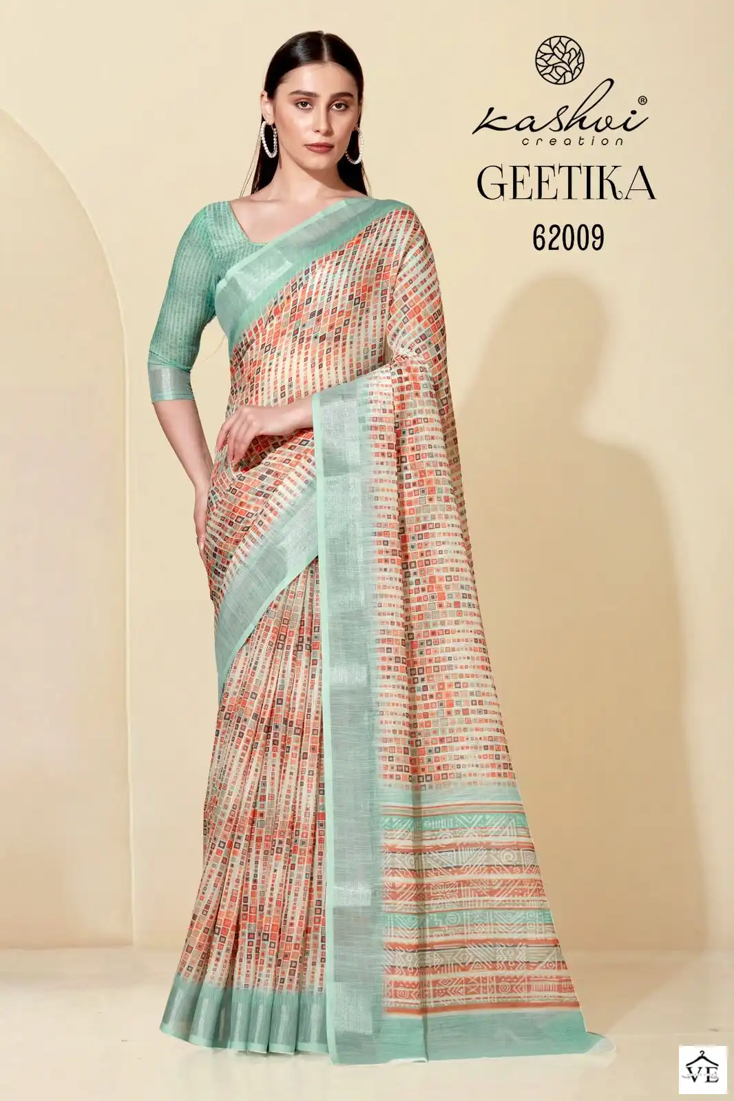 Kashvi Creation Geetika Linen Cotton Wholesale Sarees Catalog — Wholesale Sarees, Kashvi Creation wholesale from Surat - Gallery Image 10