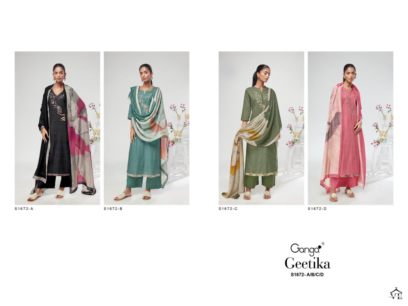 Ganga Geetika 1672 Premium Cotton Wholesale Designer Salwar Suit Catalog — Wholesale Salwar Suits, MPA wholesale from Surat — view 5