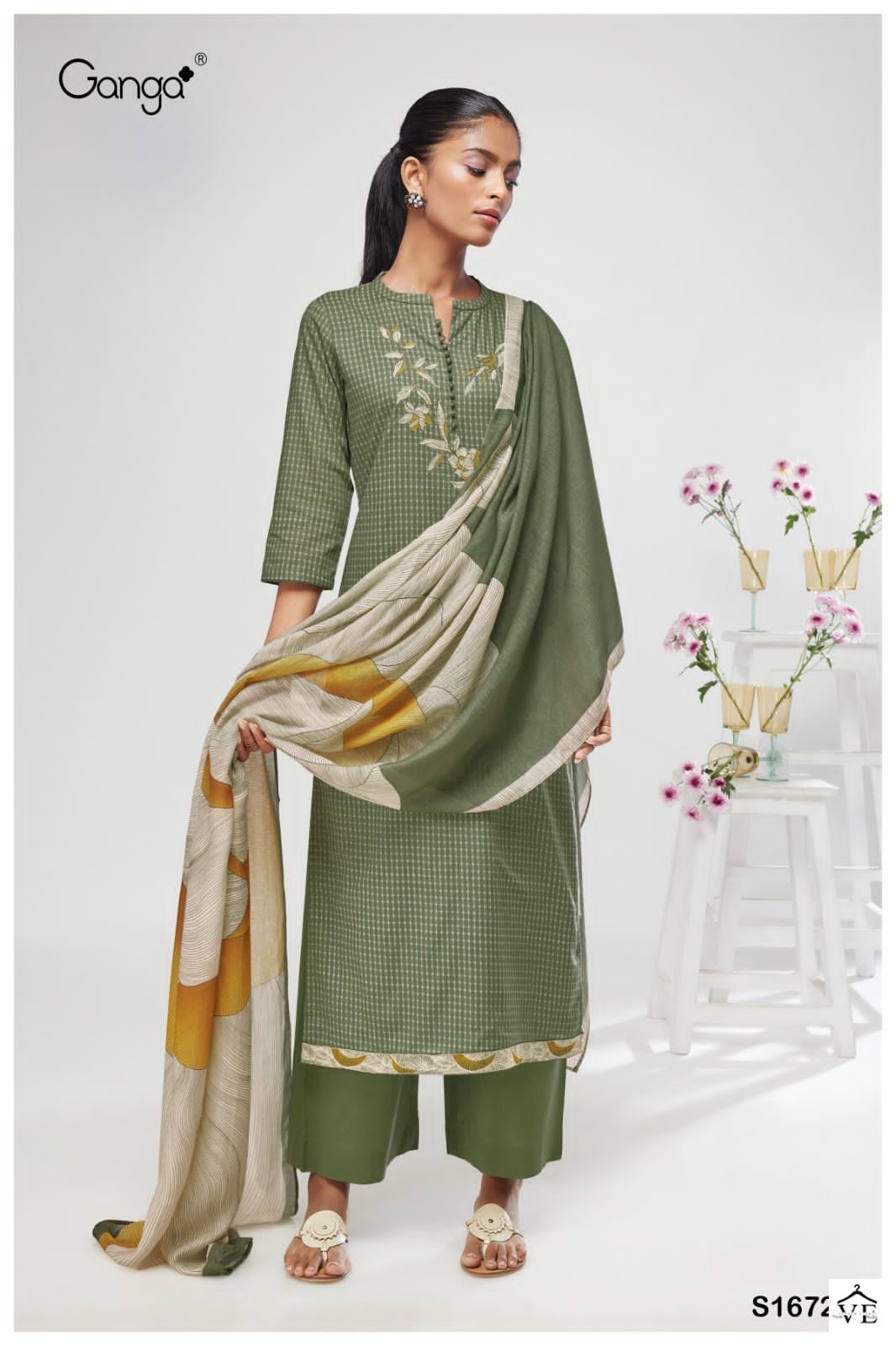 Ganga Geetika 1672 Premium Cotton Wholesale Designer Salwar Suit Catalog — Wholesale Salwar Suits, MPA wholesale from Surat - Gallery Image 3