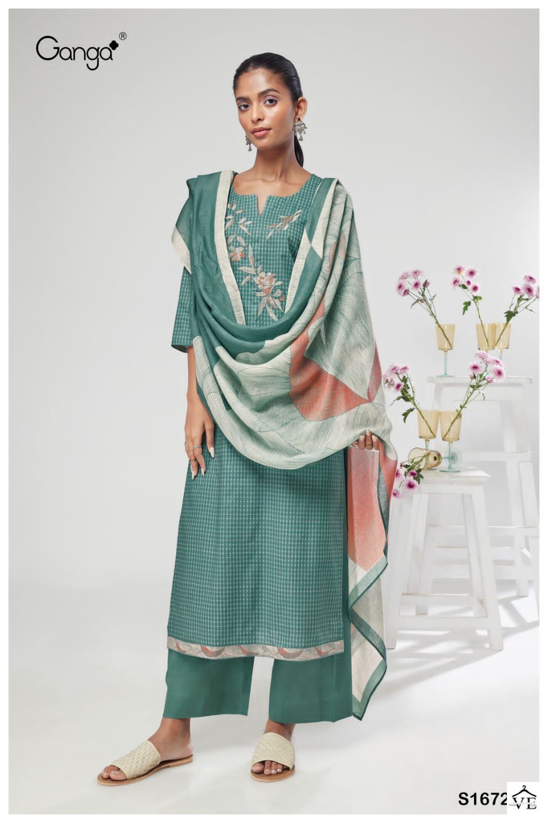 Ganga Geetika 1672 Premium Cotton Wholesale Designer Salwar Suit Catalog — Wholesale Salwar Suits, MPA wholesale from Surat - Gallery Image 4