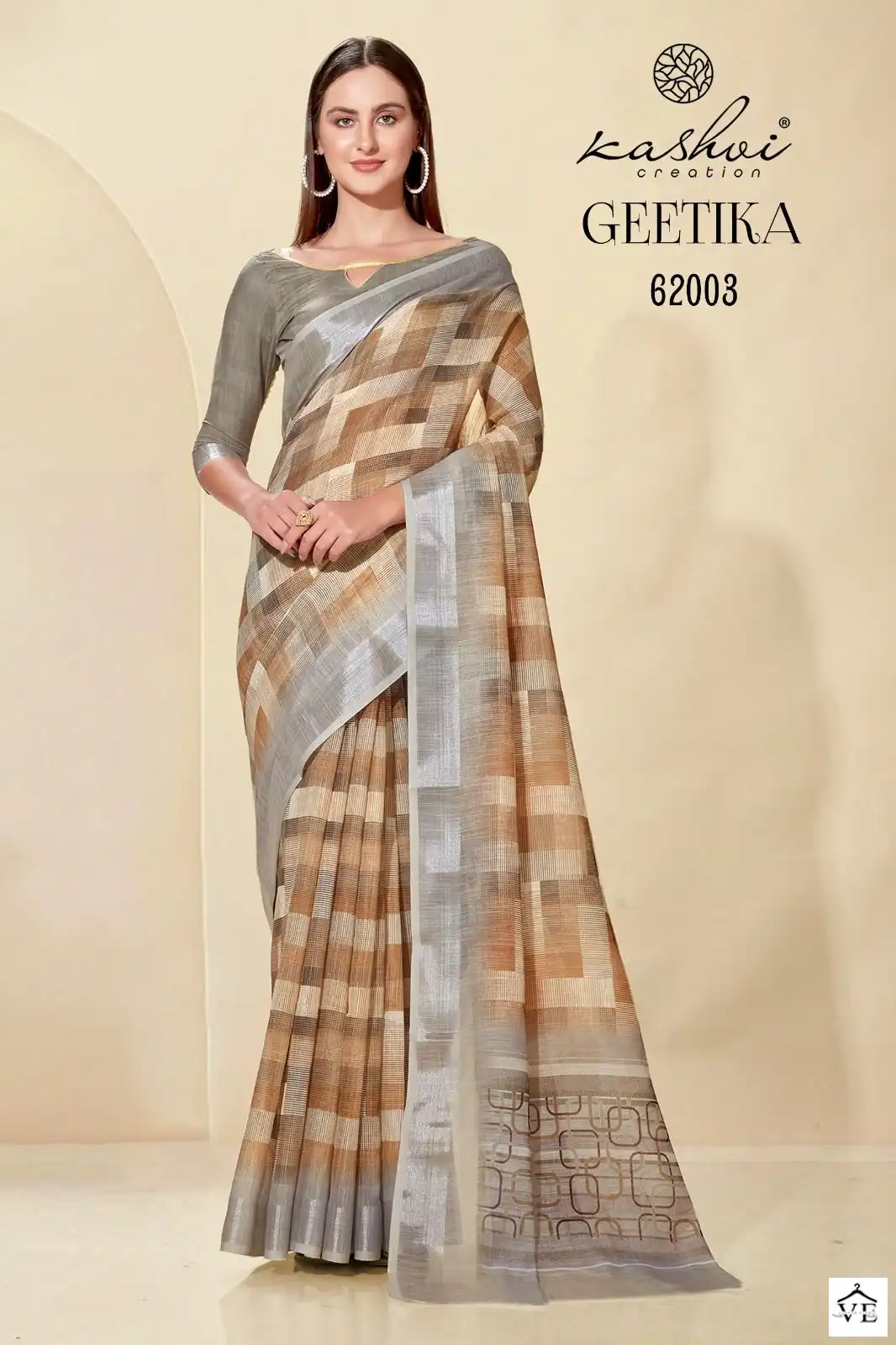 Kashvi Creation Geetika Linen Cotton Wholesale Sarees Catalog — Wholesale Sarees, Kashvi Creation wholesale from Surat - Gallery Image 4