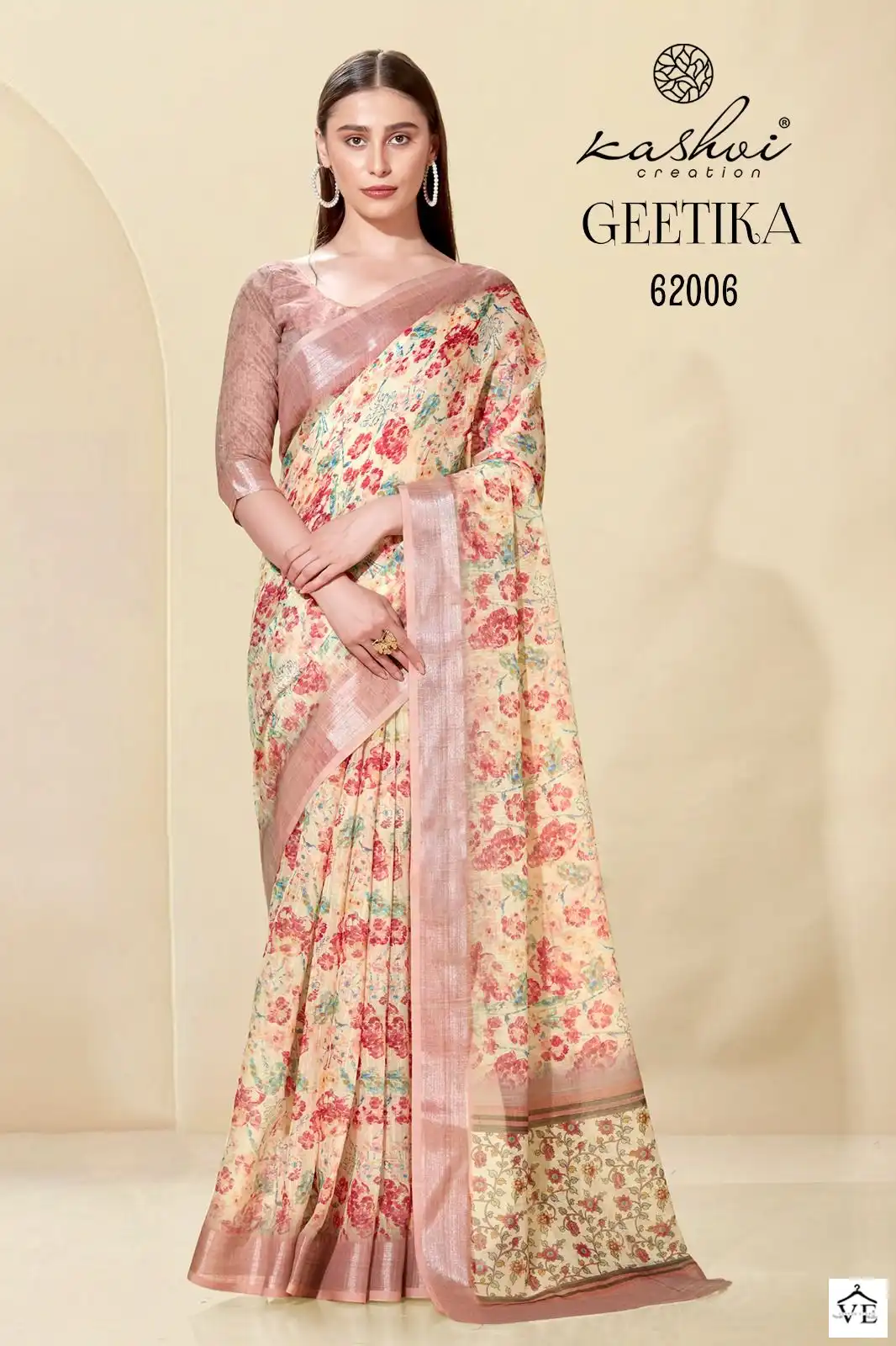 Kashvi Creation Geetika Linen Cotton Wholesale Sarees Catalog — Wholesale Sarees, Kashvi Creation wholesale from Surat - Gallery Image 6