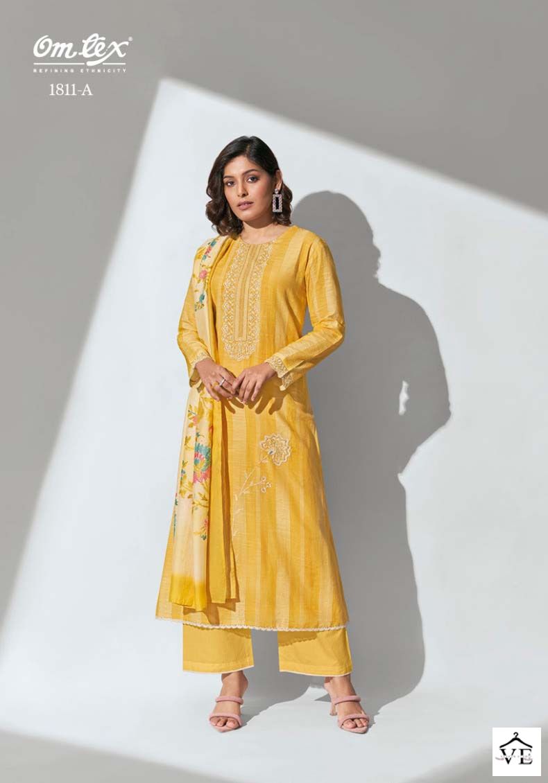 Omtex Gloria Muslin Linen Wholesale Designer Salwar Suit Catalog — Wholesale Salwar Suits, MPA wholesale from Surat - Gallery Image 4