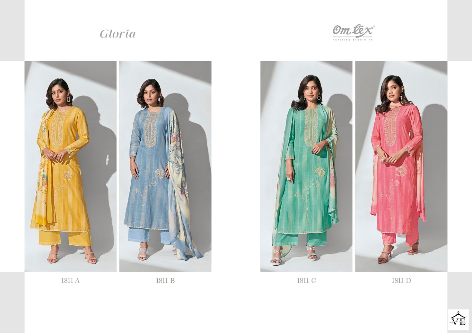 Omtex Gloria Muslin Linen Wholesale Designer Salwar Suit Catalog — Wholesale Salwar Suits, MPA wholesale from Surat — view 5