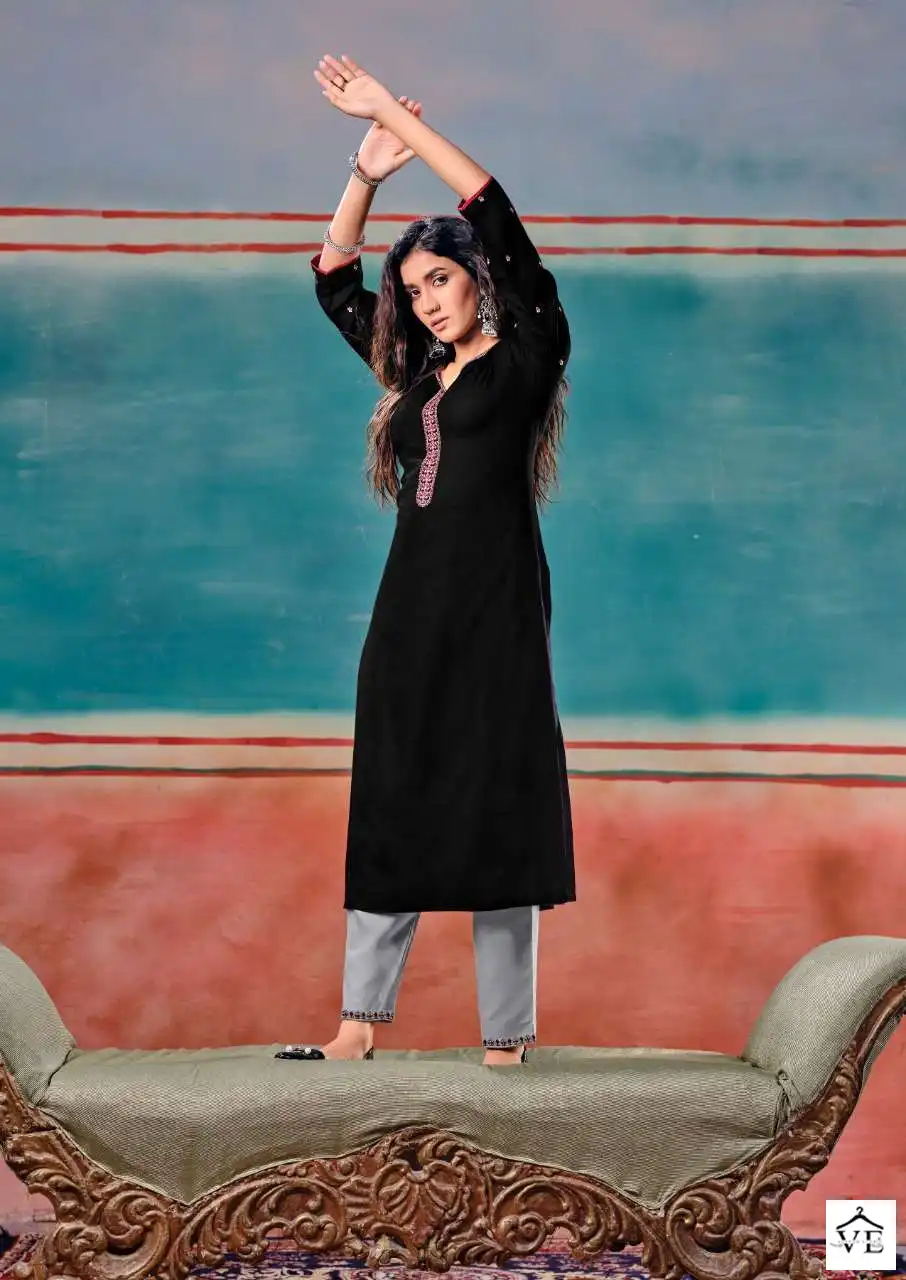 Vitara Gloster Rayon Wholesale Kurti Pant Catalog — Wholesale Kurtis, MPA wholesale from Surat - Gallery Image 2