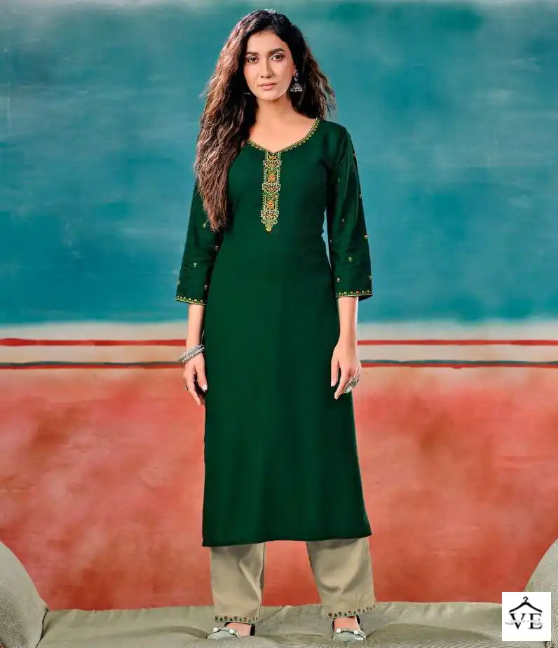 Vitara Gloster Rayon Wholesale Kurti Pant Catalog — Wholesale Kurtis, MPA wholesale from Surat — view 1