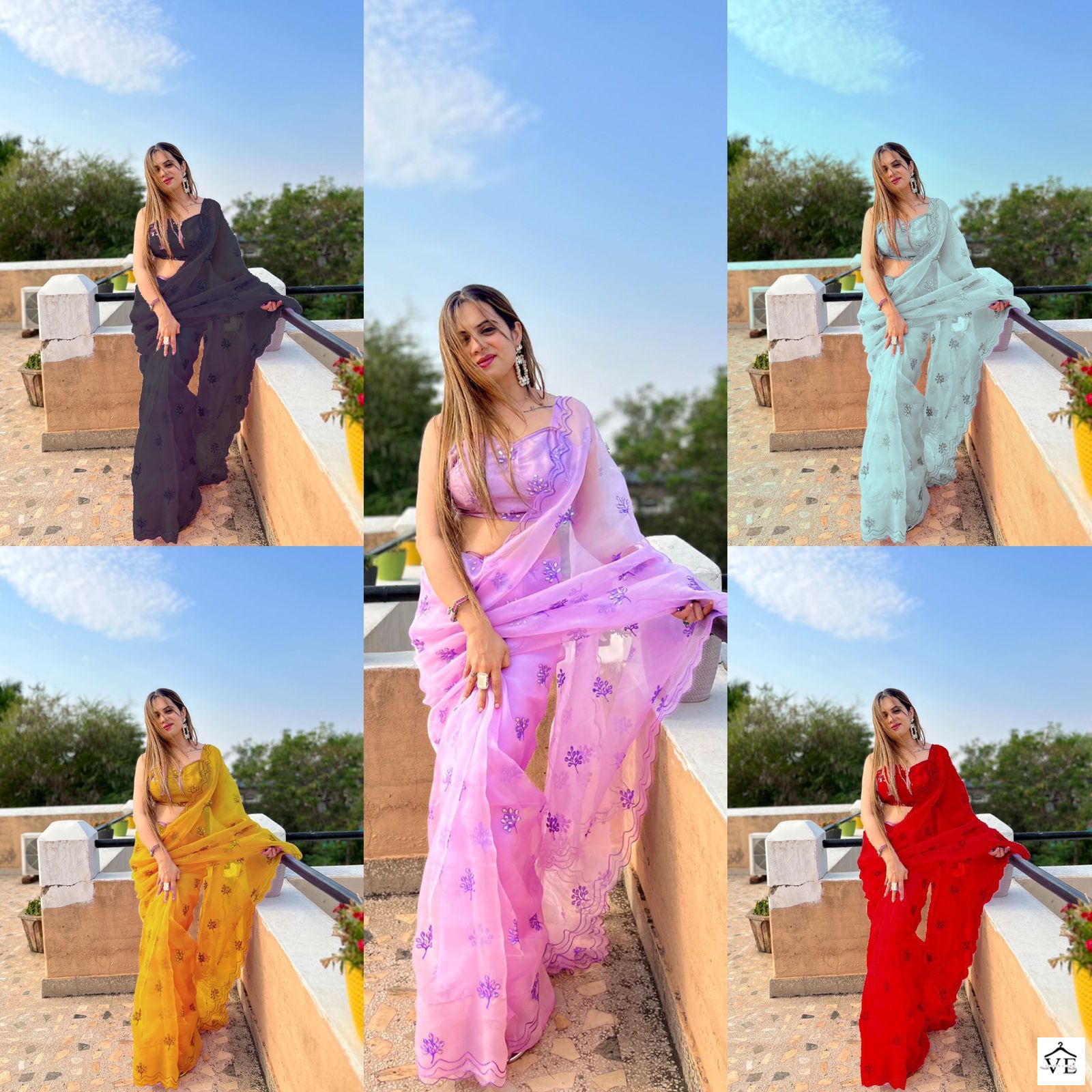 Vardan Ethnic Golden Butta Pure And Light Organza Wholesale Sarees Catalog — Wholesale Sarees, MPA wholesale from Surat — view 6