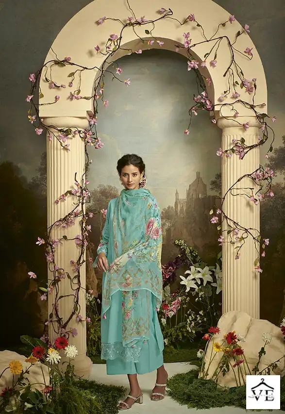 Kimora Gulbagh Pure Cotton Satin Wholesale Designer Salwar Suit Catalog — Wholesale Salwar Suits, MPA wholesale from Surat - Gallery Image 7