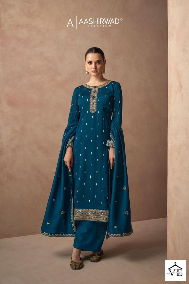 Aashirwad Gulmohar Premium Silk Wholesale Designer Salwar Suit Catalog — Wholesale Salwar Suits, Aashirwad Creation wholesale from Surat - Gallery Image 2