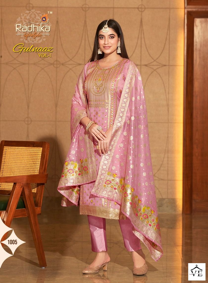 Radhika Lifestyle Gulnaaz Vol 1 Organza Weaving Wholesale Designer Readymade Salwar Suit Catalog — Wholesale Salwar Suits, MPA wholesale from Surat - Gallery Image 3