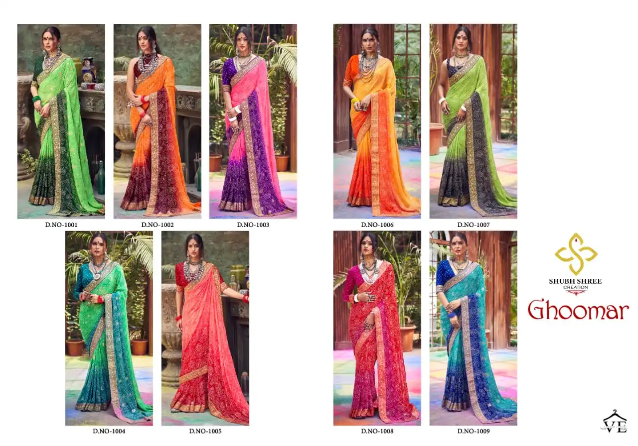 Shubh Shree Ghoomar Heavy Waitless Wholesale Sarees Catalog — Wholesale Sarees, MPA wholesale from Surat — view 10