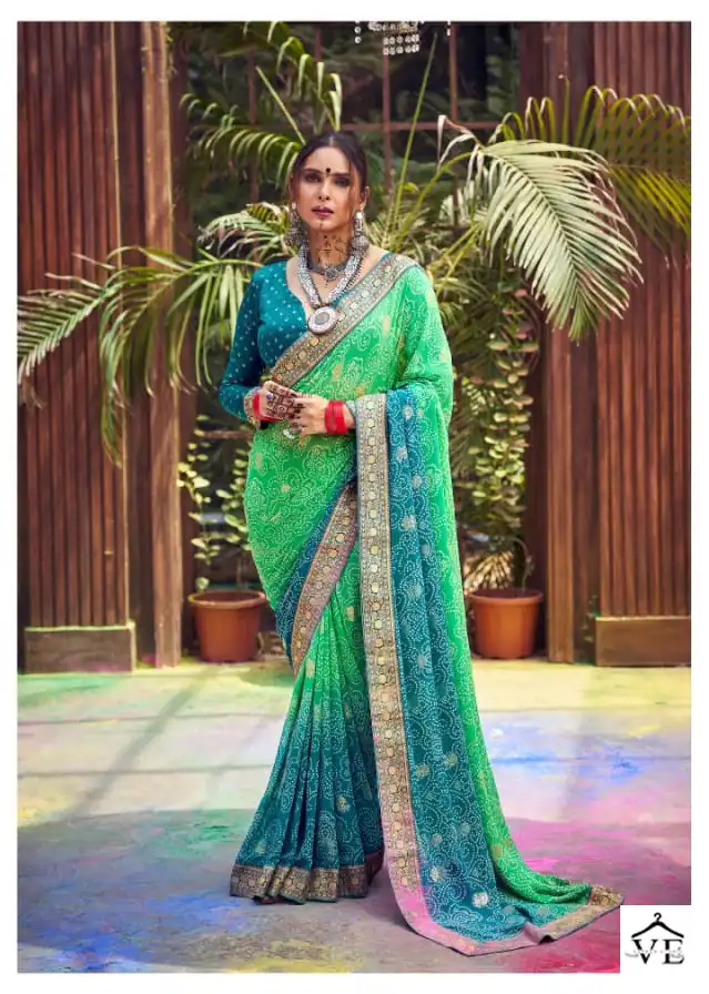 Shubh Shree Ghoomar Heavy Waitless Wholesale Sarees Catalog — Wholesale Sarees, MPA wholesale from Surat - Gallery Image 3