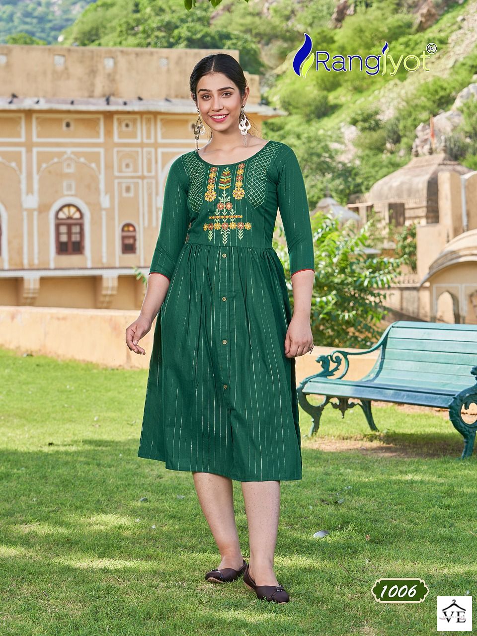 Rangjyot Gracia Vol 2 Cotton Lurex Wholesale Kurtis Catalog — Wholesale Kurtis, MPA wholesale from Surat - Gallery Image 3